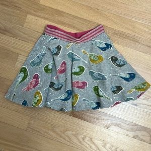Mini Boden Multi-Colored Bird Design Skirt - 6-7Y